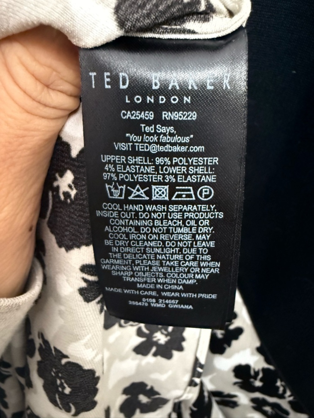 Ted Baker London Gwiana Layered Black Floral Midi Dress XL/12 Party Dark Romance - Picture 4 of 6